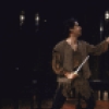 Actor Reese Madigan (C) with cast members in a scene from the New York Shakespeare Festival production of the play "Richard III" at the Delacorte Theatre in Central Park (New York)