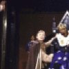 Actors (L-R) Daniel Davis and Denzel Washington with cast members in a scene from the New York Shakespeare Festival production of the play "Richard III" at the Delacorte Theatre in Central Park (New York)