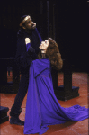 Actors Denzel Washington and Nancy Palk in a scene from the New York Shakespeare Festival's production of the play "Richard III" at the Delacorte Theatre in Central Park (New York)