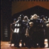 Cast in a scene from the New York Shakespeare Festival production of the play "Richard III" at the Delacorte Theatre in Central Park (New York)