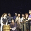 Actors (C, L-R) Kate Mulgrew, Don R. McManus, Keith David, Donald Moffat (kneeling) and David Purdham with cast members in a scene from the New York Shakespeare Festival production of the play "Titus Andronicus" at the Delacorte Theatre in Central Park. (New York)