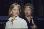 Actors Kevin Conway and Mariette Hartley in a rehearsal shot from the New York Shakespeare Festival production of the play "King John" at the Delacorte Theatre in Central Park (New York)