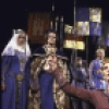 Actress Mariette Hartley (C) with cast members in a scene from the New York Shakespeare Festival production of the play "King John" at the Delacorte Theatre in Central Park (New York)