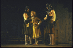 Actor Devon Michaels (C) with cast members in a scene from the New York Shakespeare Festival production of the play "King John" at the Delacorte Theatre in Central Park (New York)