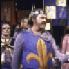 Actors (L-R) Michael Louden, Richard Venture, Mariette Hartley, Devon Michaels, Kevin Conway and Jane White in a scene from the New York Shakespeare Festival production of the play "King John" at the Delacorte Theatre in Central Park (New York)