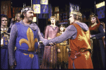 Actors (L-R) Michael Louden, Richard Venture, Mariette Hartley, Devon Michaels, Kevin Conway and Jane White in a scene from the New York Shakespeare Festival production of the play "King John" at the Delacorte Theatre in Central Park (New York)
