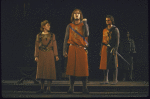 Actors (L-R) Wade Raley, Jay O. Sanders, Michael Louden and (back, R) Joe Morton in a scene from the New York Shakespeare Festival production of the play "King John" at the Delacorte Theatre in Central Park (New York)