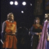 Actors (front, L-R) Kevin Conway, Robin Moseley and Michael Louden with Jane White (C, back) with cast members in a scene from the New York Shakespeare Festival production of the play "King John" at the Delacorte Theatre in Central Park (New York)