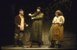 Actors (L-R) Jack Gilford, Harris Laskawy and Renee Lippin in a scene from the Broadway play "The World of Sholom Aleichem." (New York)