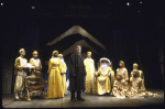 Actor Jack Gilford (C) with cast members in a scene from the Broadway play "The World of Sholom Aleichem." (New York)