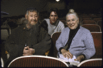 Actor Jack Gilford (L) and his wife, producer Madeline Gilford (R), with director Milton Moss (C) in a publicity shot for the Broadway play "The World of Sholom Aleichem." (New York)