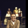 Director Jose Quintero (front) with (back, L-R) actors Kathryn Walker, Milo O'Shea, Jason Robards and Geraldine Fitzgerald in a publicity shot for the Broadway production of the play "A Touch of the Poet" (New York)