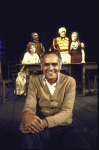 Director Jose Quintero (front) with (back, L-R) actors Kathryn Walker, Milo O'Shea, Jason Robards and Geraldine Fitzgerald in a publicity shot for the Broadway production of the play "A Touch of the Poet" (New York)