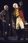 Actors (L-R) Milo O'Shea and Jason Robards in a scene from the Broadway production of the play "A Touch of the Poet" (New York)