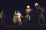 Actors (L-R) Milo O'Shea, Geraldine Fitzgerald, Kathryn Walker, Jason Robards, George Ede and Dermot McNamara in a scene from the Broadway production of the play "A Touch of the Poet" (New York)