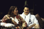 Actors Frances McDormand and John Vickery in a scene from the Lincoln Center Theater production of the play "The Sisters Rosensweig" (New York)