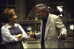 Actors Michael Learned and Hal Linden in a scene from the replacement cast of the Broadway production of the play "The Sisters Rosensweig" (New York)