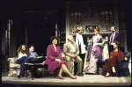 Actors (L-R) Debra Eisenstadt, Barry McEvoy, Caroline Aaron, Charles Cioffi, Richard Frank, Joan McMurtrey, Ian Stuart and Mariette Hartley in a company shot from touring production of the play "The Sisters Rosensweig" (Norfolk)