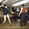 Actor Gregory Hines (C) w. cast members in a rehearsal shot fr. the Broadway musical "Jelly's Last Jam." (New York)