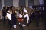 Cast members in a rehearsal shot fr. the Broadway musical "Jelly's Last Jam." (New York)