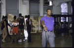 Actor Keith David (C) w. cast members in a rehearsal shot fr. the Broadway musical "Jelly's Last Jam." (New York)