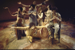 Cast in a scene from the Broadway entertainment "Ovid's Metamorphoses" (New York)