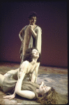 Actors (L-R) Penny White, Regina Baff and Hamid Hamilton Camp in a scene from the Broadway entertainment "Ovid's Metamorphoses" (New York)
