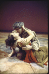 Married actors Richard Schaal and Valerie Harper in a scene from the Broadway entertainment "Ovid's Metamorphoses" (New York)