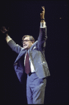 Actor Pat Hingle in a scene from the Broadway musical "The Selling Of The President" (New York)