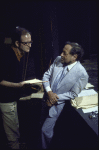 (L-R) Director Richard Altman with playwright Tennessee Williams in a publicity shot from the Off-Broadway play "Small Craft Warnings" (New York)