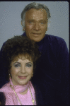 Actors Richard Burton & Elizabeth Taylor in a publicity shot  fr. the Broadway production of the play "Private Lives." (Boston)