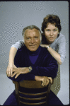 Father and daughter actors Richard Burton & Kate Burton in a publicity shot taken during the run of the Broadway production of the play "Private Lives." (Boston)