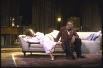 Actors Elizabeth Taylor & Richard Burton in a scene fr. the Broadway production of the play "Private Lives." (New York)