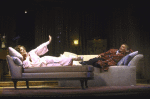 Actors Elizabeth Taylor & Richard Burton in a scene fr. the Broadway production of the play "Private Lives." (New York)