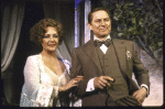 Actors Elizabeth Taylor & John Cullum in a scene fr. the Broadway production of the play "Private Lives." (New York)