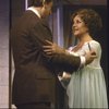 Actors Elizabeth Taylor & John Cullum in a scene fr. the Broadway production of the play "Private Lives." (New York)