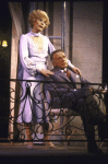 Actors Kathryn Walker & Richard Burton in a scene fr. the Broadway production of the play "Private Lives." (New York)