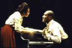 Actors Kim Yancey & Delroy Lindo in a scene fr. the Playwrights Horizons' production of the play "The Heliotrope Bouquet By Scott Joplin & Lous Chauvin." (New York)