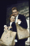 Actors William Atherton and Anita Gillette in a scene from the New York Shakespeare Festival production of the play "Rich And Famous" (New York)