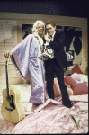 Actors (L-R) Ron Leibman and William Atherton in a scene from the New York Shakespeare Festival production of the play "Rich And Famous" (New York)