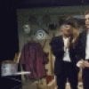 Actors (L-R) Ron Leibman, William Atherton and Anita Gillette in a scene from the New York Shakespeare Festival production of the play "Rich And Famous" (New York)
