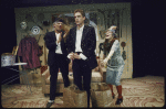 Actors (L-R) Ron Leibman, William Atherton and Anita Gillette in a scene from the New York Shakespeare Festival production of the play "Rich And Famous" (New York)