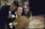 Actors (L-R) Ron Leibman, William Atherton and Anita Gillette in a scene from the New York Shakespeare Festival production of the play "Rich And Famous" (New York)