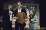 Actors (L-R) Ron Leibman, William Atherton and Anita Gillette in a scene from the New York Shakespeare Festival production of the play "Rich And Famous" (New York)