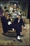 Actors (L-R) Ron Leibman, Anita Gillette and William Atherton in a scene from the New York Shakespeare Festival production of the play "Rich And Famous" (New York)