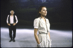 Actors Dominic Chianese and Kate Nelligan in a scene from the New York Shakespeare Festival's production of the play "Plenty" (New York)