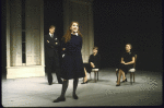 Actors (L-R) Edward Herrmann, Madeleine Potter, Ellen Parker and Kate Nelligan in a scene from the New York Shakespeare Festival's production of the play "Plenty" (New York)