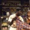 Actors (L-R) Darryl Theirse, Michele Shay and Victor Love in a scene from the Lincoln Center Theatre production of the play "Playboy Of The West Indies" (New York)