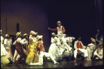 Actor Larry Marshall (C) w. cast members in a scene fr. the Houston Grand Opera production on Broadway of the opera "Porgy And Bess." (New York)