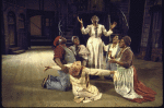 Actress Betty D. Lane (C, standing) w. cast members in a scene fr. the Houston Grand Opera production on Broadway of the opera "Porgy And Bess." (New York)